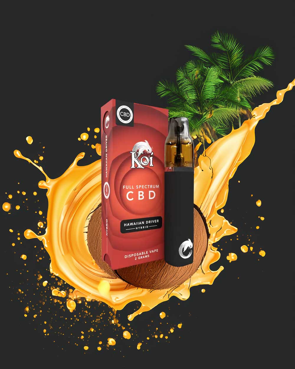 KOI Full Spectrum CBD 2g - Hawaiian Driver - Hybrid - Vapeando Ando vape shop