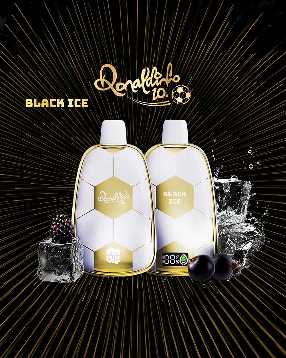Ronaldinho Vape 15000 - Black Ice - Vapeando Ando vape shop