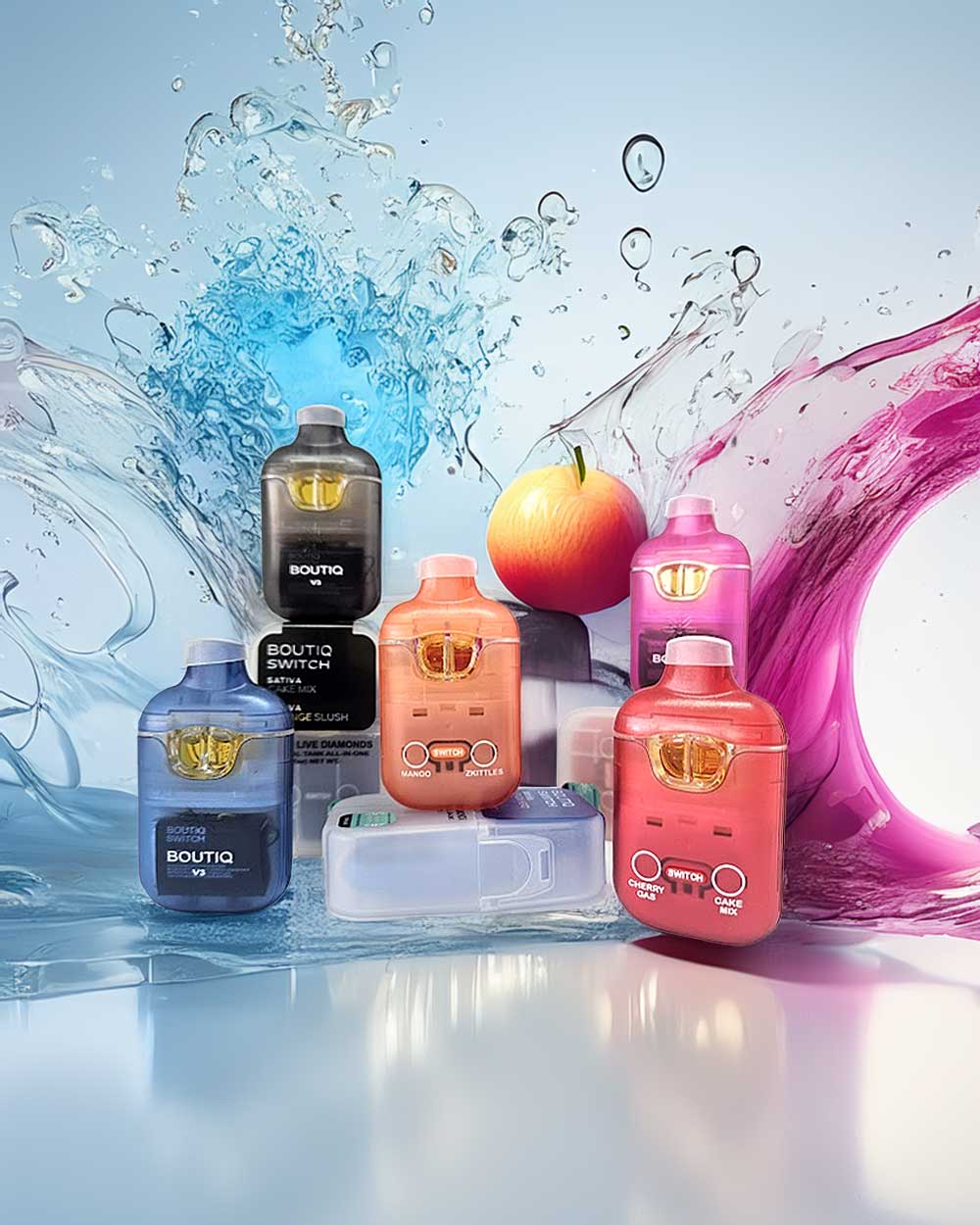 Boutiq Switch 2g - Sativa/Starburst Diesel - Hybrid/Peach Ringz - Vapeando Ando vape shop