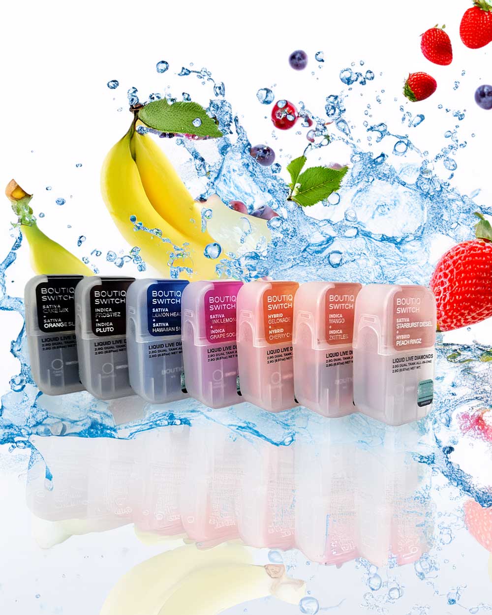 Boutiq Switch 2g - Sativa/Starburst Diesel - Hybrid/Peach Ringz - Vapeando Ando vape shop