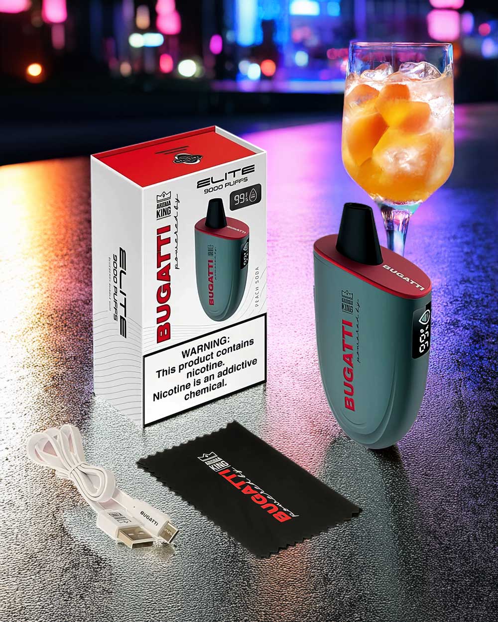 Bugatti Elite 9000 - Peach Soda - Vapeando Ando vape shop
