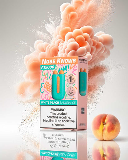 Nose Knows AT5000 - White Peach Sakura Ice - Vapeando Ando vape shop