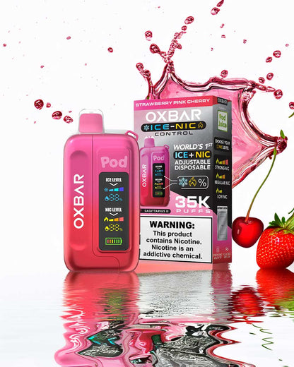 Oxbar IceNic 35000 - Strawberry Pink Cherry - Vapeando Ando vape shop