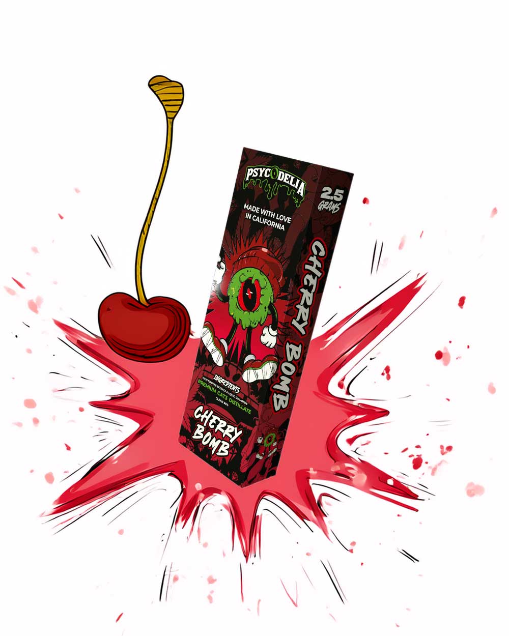 Psycodelia 2.5g - Cherry Bomb - Vapeando Ando vape shop