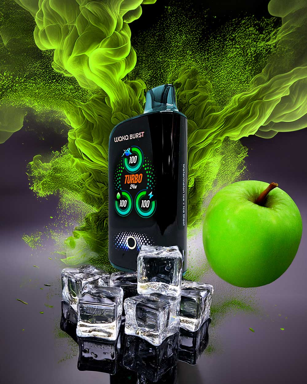 Waka Burst 36000 - Sour Apple Ice - Vapeando Ando vape shop